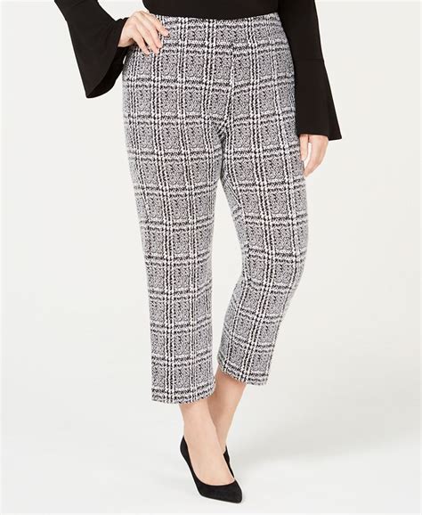 michael michael kors plaid cigarette crop pants 